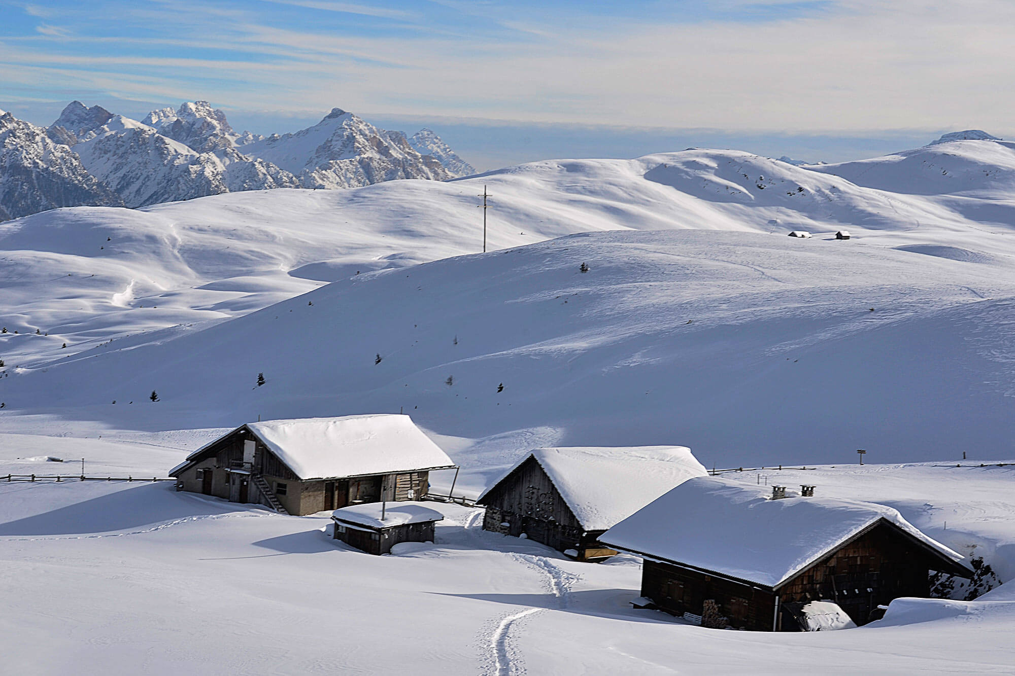 Huts in winter